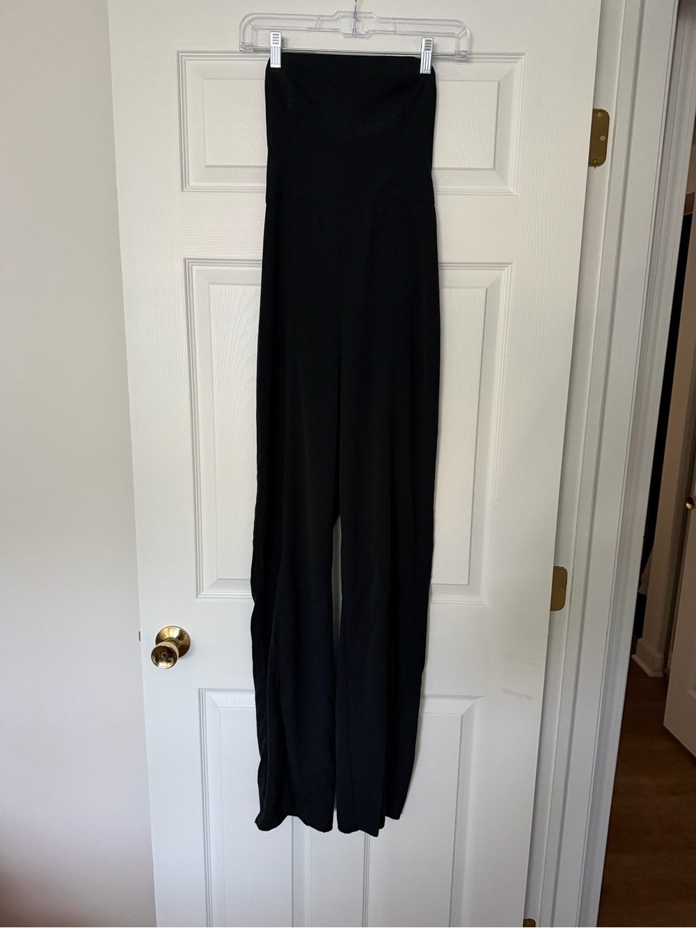 Abercrombie & Fitch Black Strapless Wide-Leg Jumpsuit